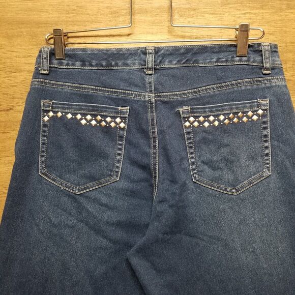 Style & Co Boyfriend Jeans Womens Size 10 Mid Rise Blue Denim Embellished - Picture 7 of 10